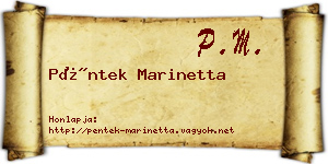 Péntek Marinetta névjegykártya